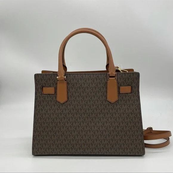 Michael Kors Medium Hamilton Satchel Bag Brown - Picture 9 of 13